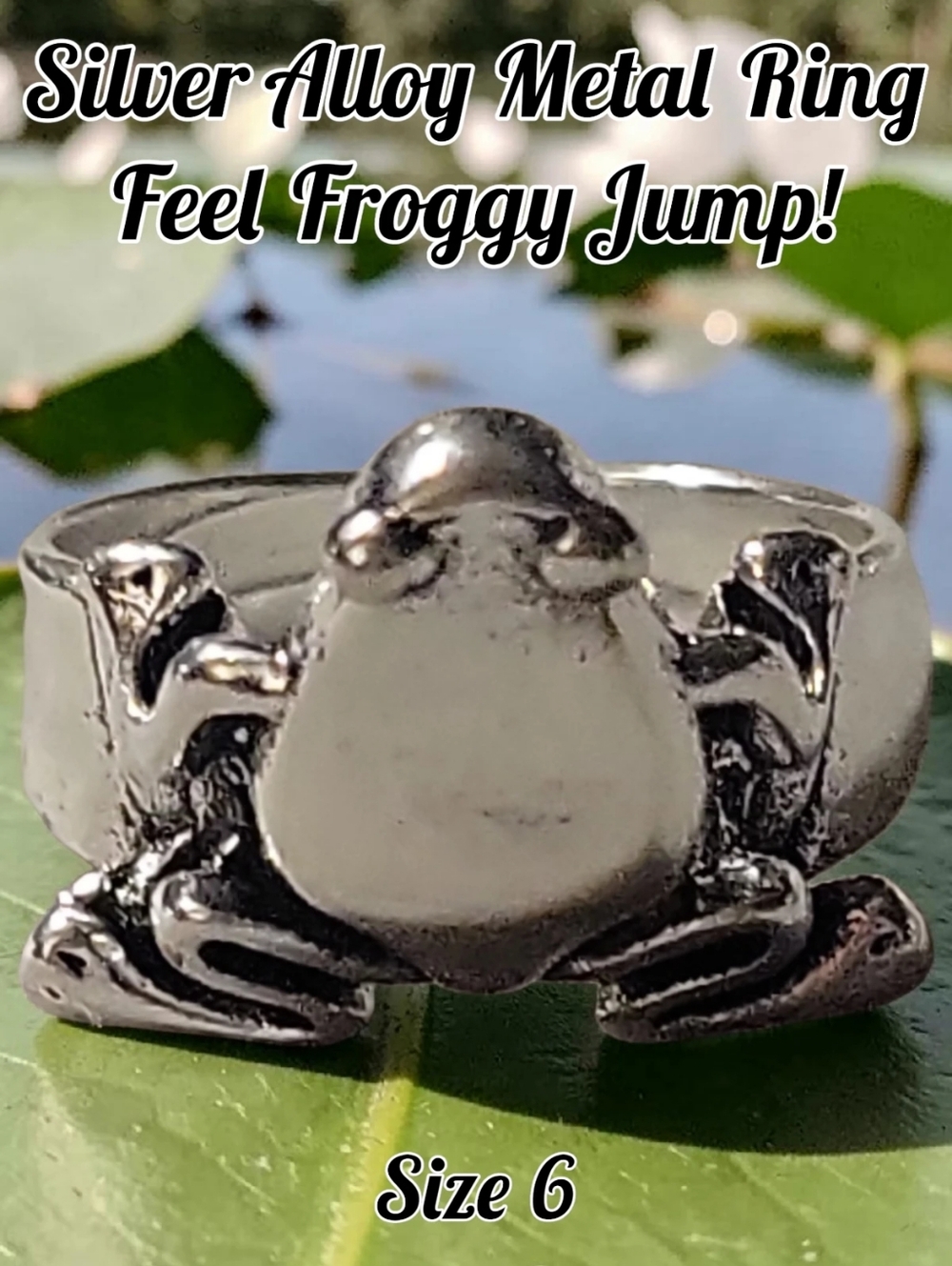 NWT Jewelery Alloy Metal Sz 8 Ring Biker Frog